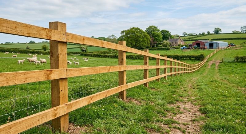 Wooden Farm Fence Installation in Pearland, TX